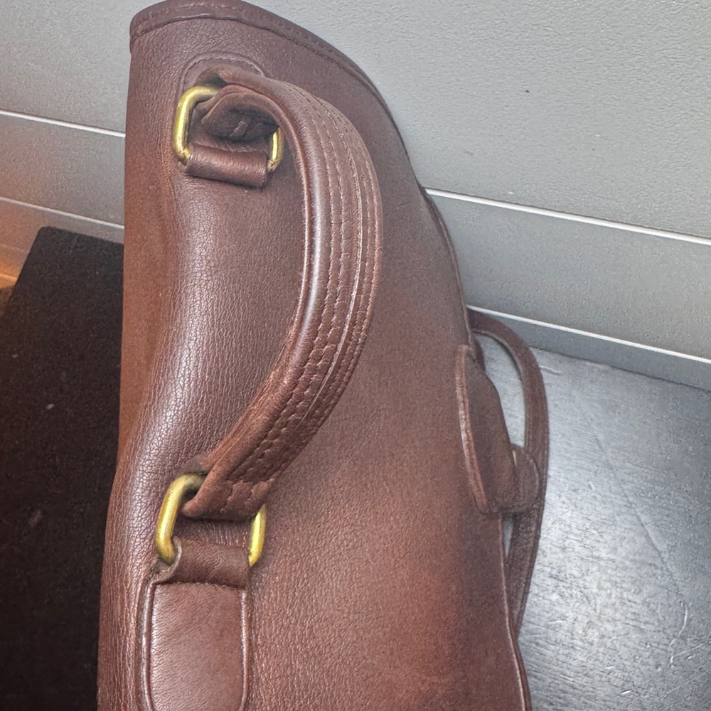 Vintage Coach Station Bag 5130 Brown Leather Crossbody Turnlock Bag 90s Classic - Picture 6 of 16